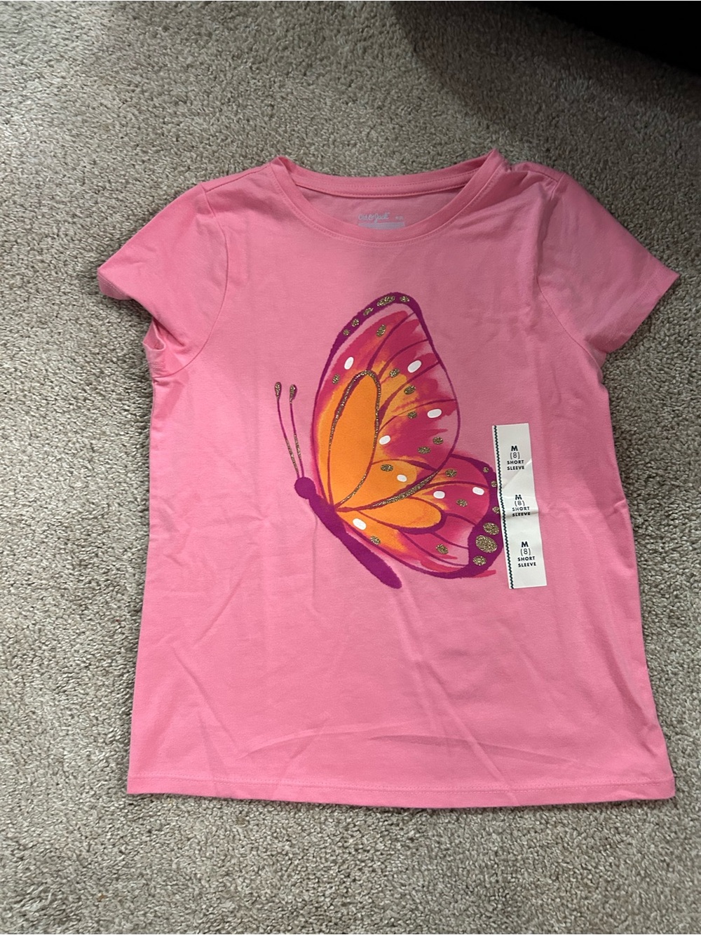 Cat & Jack Girls Medium Butterfly Short Sleeve T-Shirt NWT